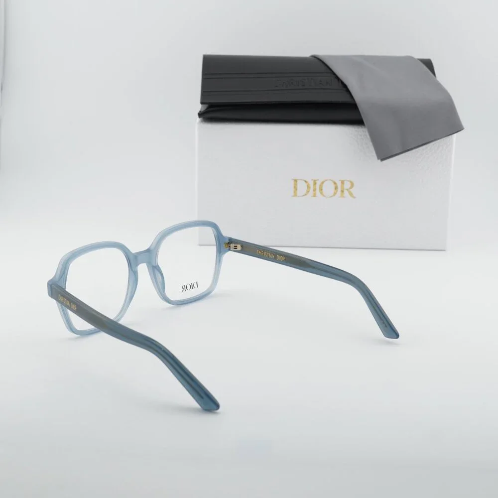 Dior DIORMIDNIGHT O S1I 8000 Square Eyeglasses - Shiny Light Blue 53mm